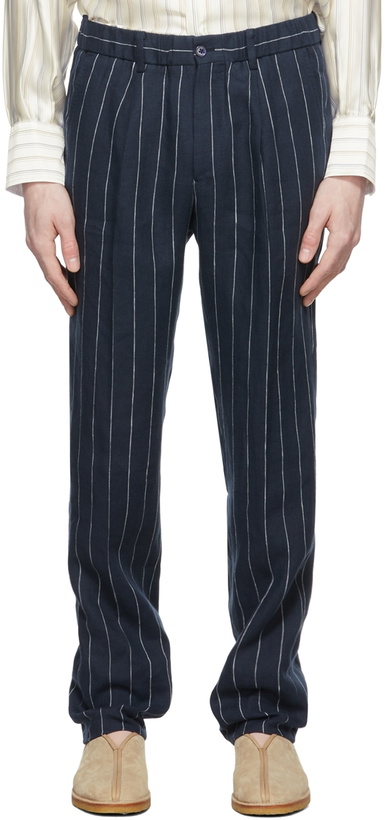 Photo: Ring Jacket Navy Linen Trousers