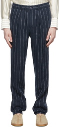 Ring Jacket Navy Linen Trousers