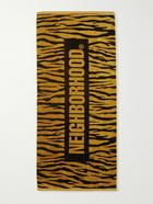 Neighborhood - Tiger-Print Cotton-Terry Bath Towel - Orange