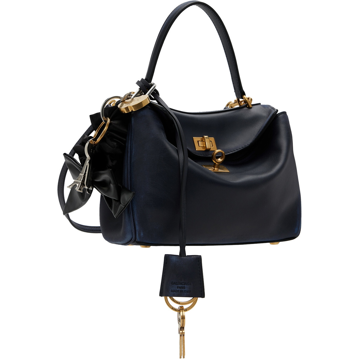 Balenciaga Navy Charms Mini Rodeo Bag
