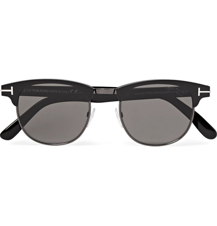 Photo: TOM FORD - Laurent D-Frame Acetate and Gunmetal-Tone Polarised Sunglasses - Black