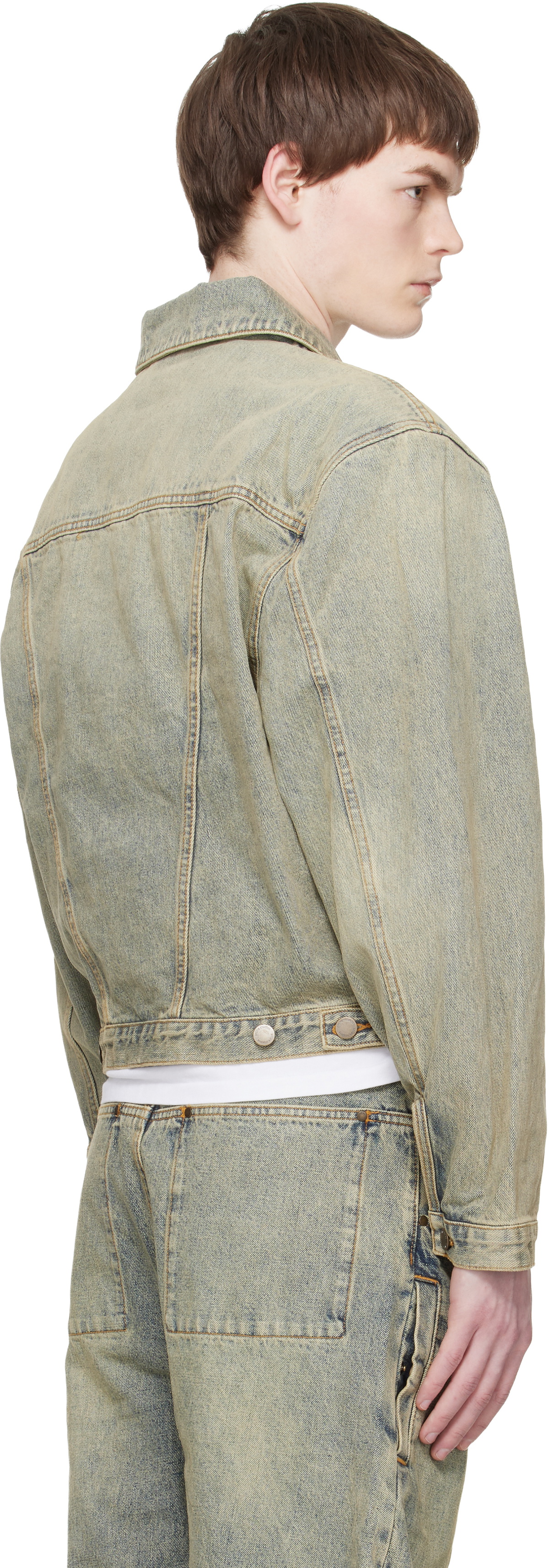 Entire Studios Blue Shrunken Denim Jacket