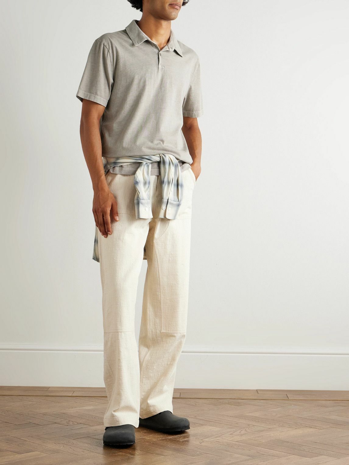 James Perse - Supima Cotton-Jersey Polo Shirt - Gray