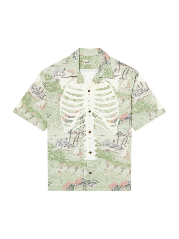 Photo: KAPITAL - Aloha Convertible-Collar Printed Woven Shirt - Green