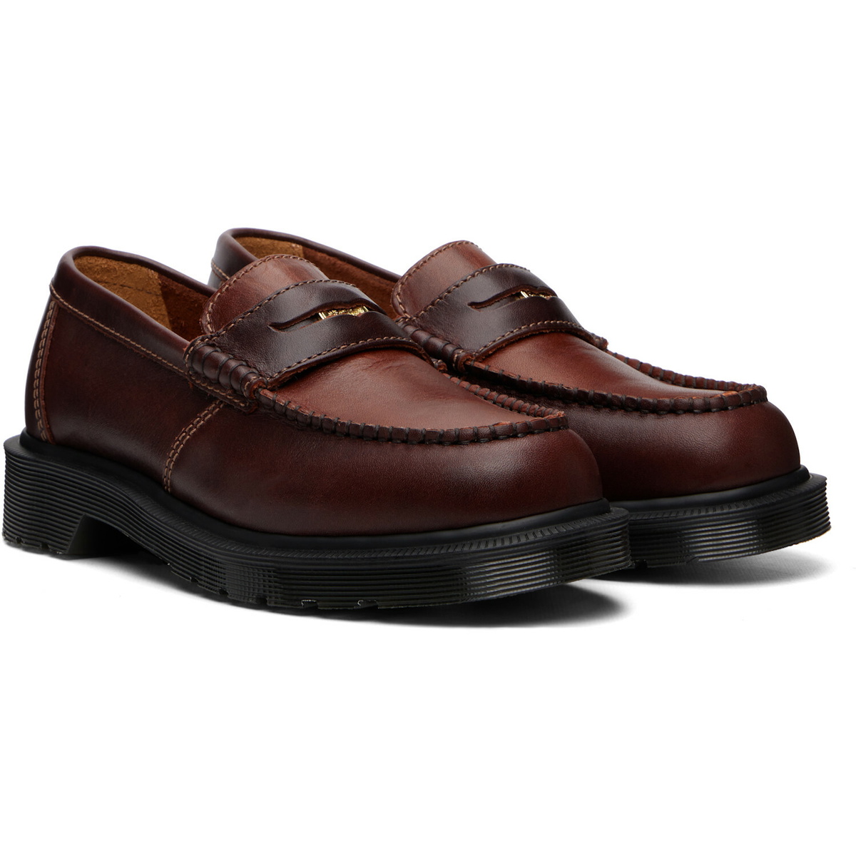 Dr. Martens Brown Penton Classic Calf Leather Loafers