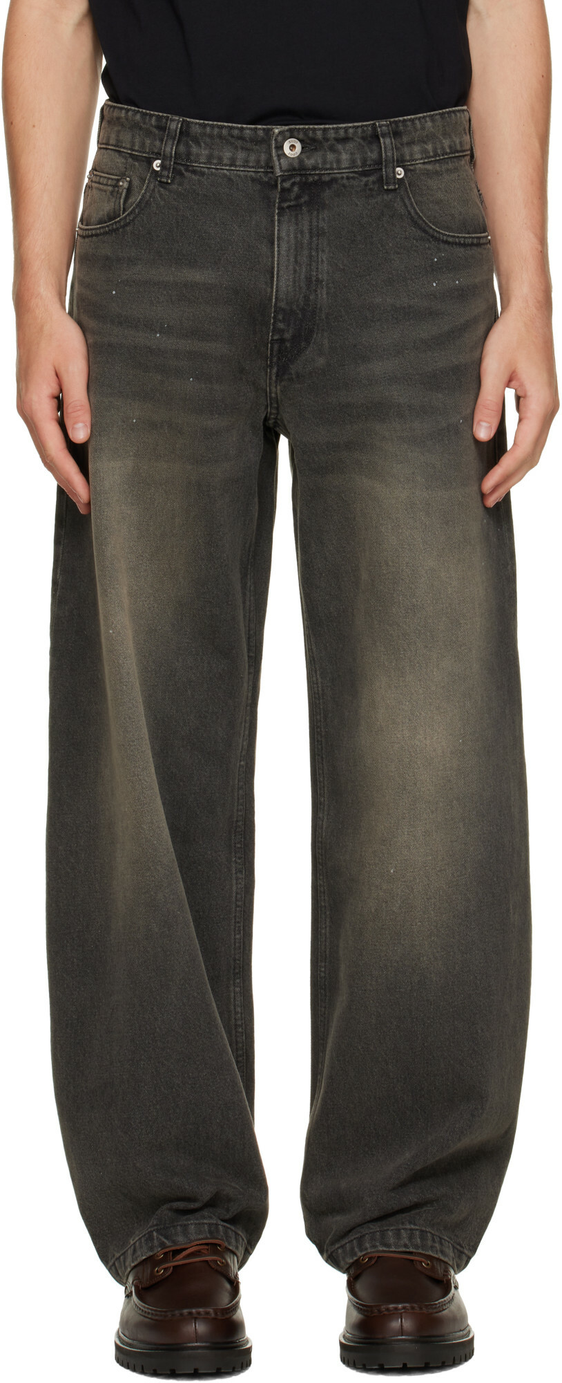 COOR Brown Back Side Washed Jeans