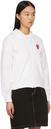 COMME des GARÇONS PLAY White Layered Heart Hoodie