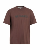 Sunnei Mens T-shirt Chocolate in Brown