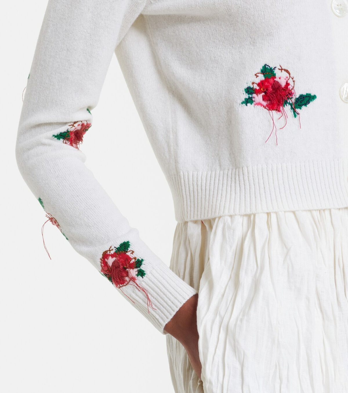 Shushu/Tong Floral wool cardigan