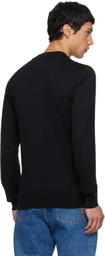 Balmain Black Fine Silk & Cotton Sweater