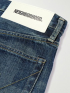 Neighborhood - Leather-Trimmed Jeans - Blue