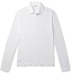 Caruso - Poplin-Trimmed Slub Linen Shirt - White