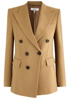 Chloe Double-breasted Wool Blazer Beige