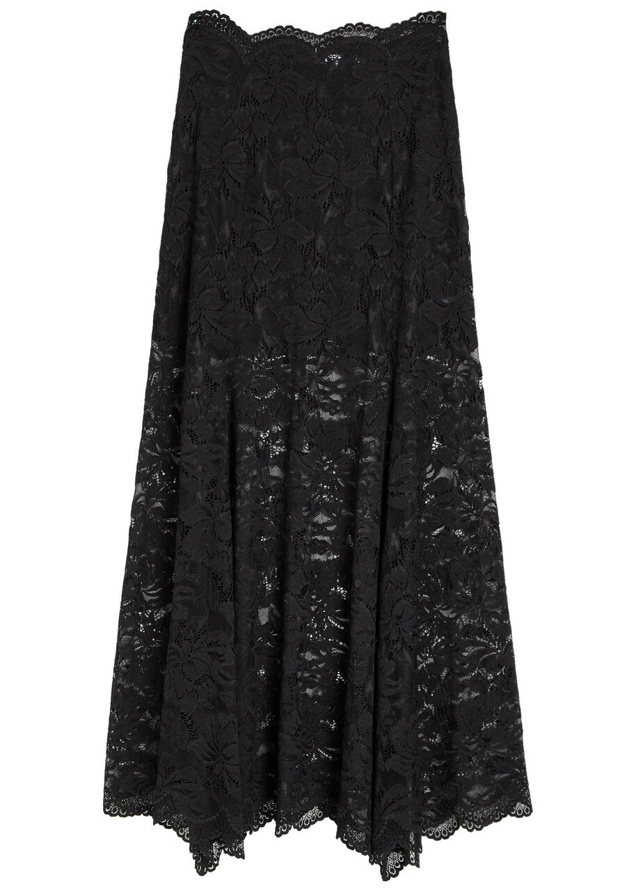 Rabanne Stretch-lace Maxi Skirt Black