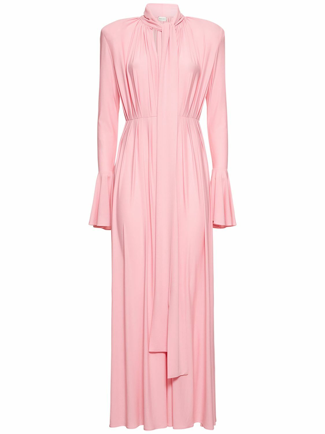 magda butrym pleated crepe maxi dress MAGDA BUTRYM Long Jersey Dress with 3d Flower Magda Butrym