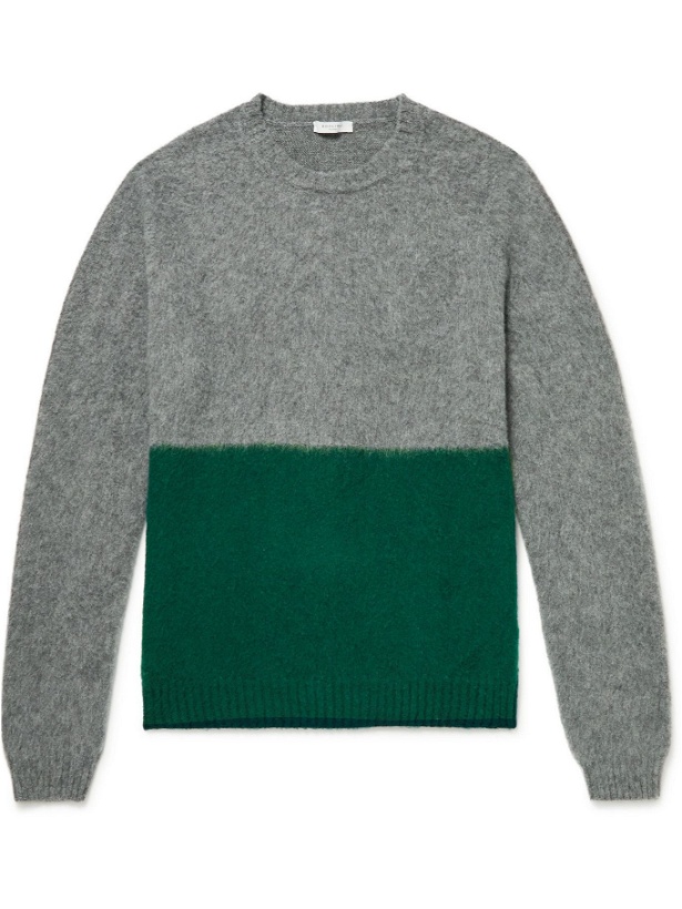 Photo: Boglioli - Colour-Block Virgin Wool and Cashmere-Blend Sweater - Gray