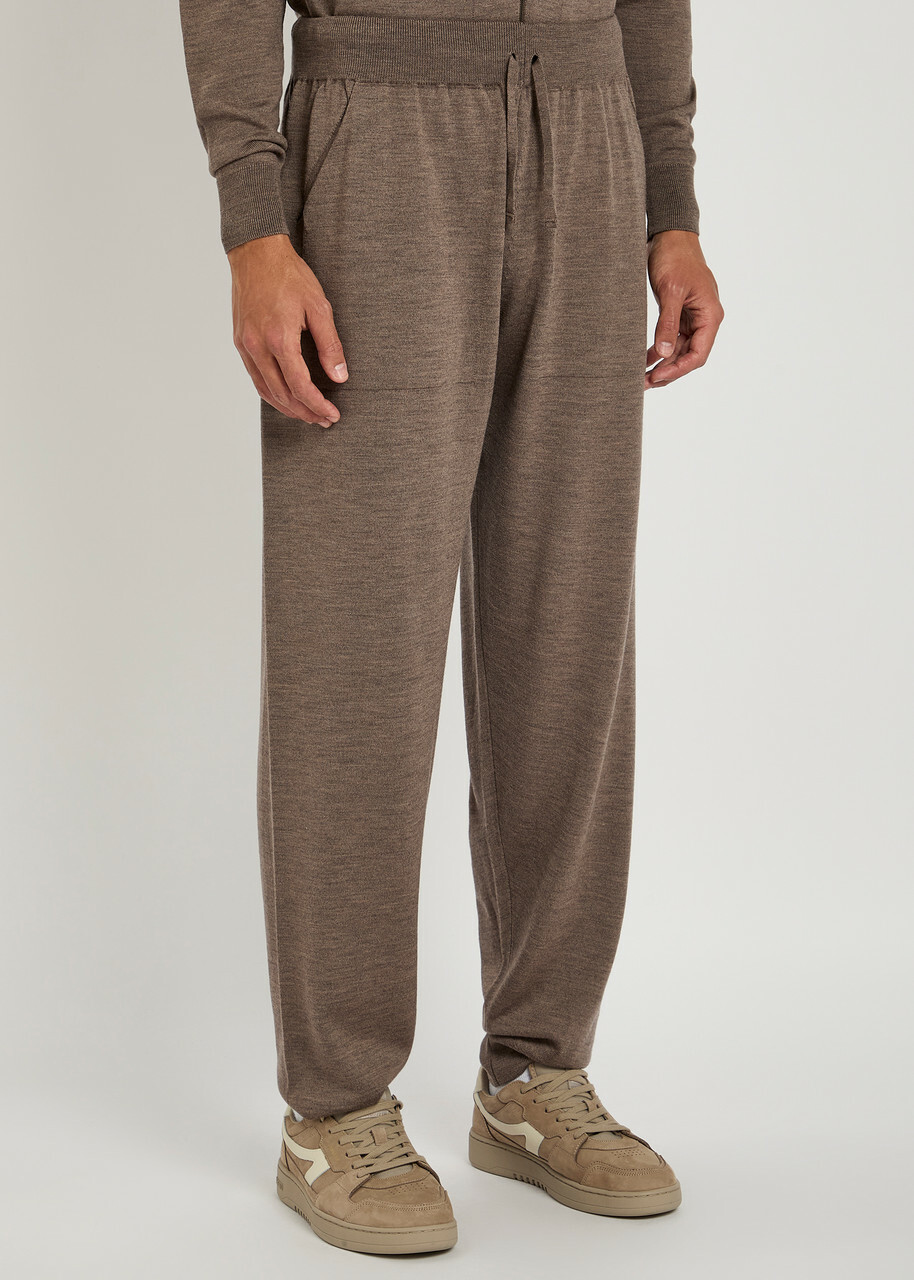 John Smedley Henning Wool Sweatpants Light Brown