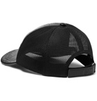 Gucci - Logo-Embossed Leather and Mesh Baseball Cap - Black