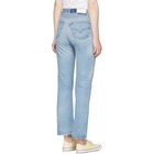 Re/Done Blue Ultra High-Rise Straight Jeans