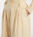 Posse Rio pleated linen barrel-leg pants