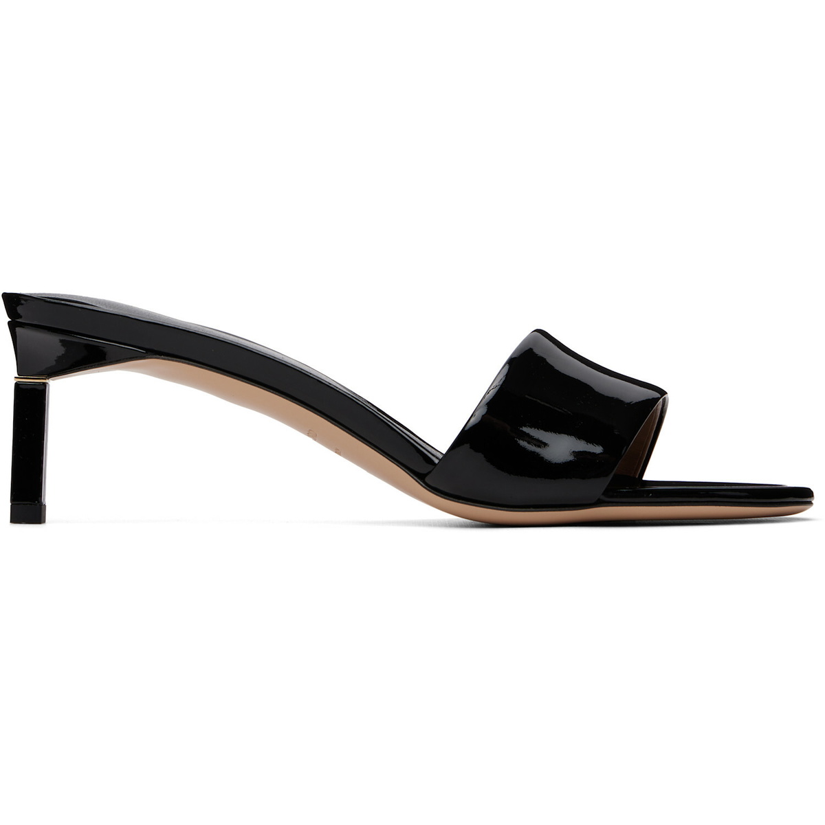 TOM FORD Black Patent Leather Mule Heeled Sandals