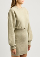 Nanushka Strahe Wool-blend Mini Dress Stone
