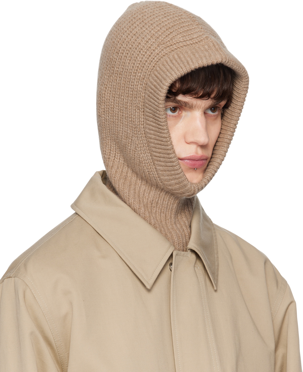 LEMAIRE Beige Hood Lambswool Balaclava Lemaire