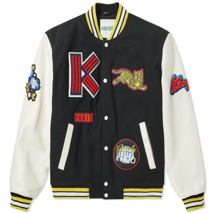 Photo: Kenzo Patch Logo Varsity Jacket Black