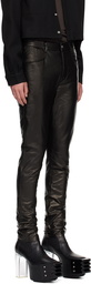 Rick Owens Black Porterville Tyrone Leather Pants