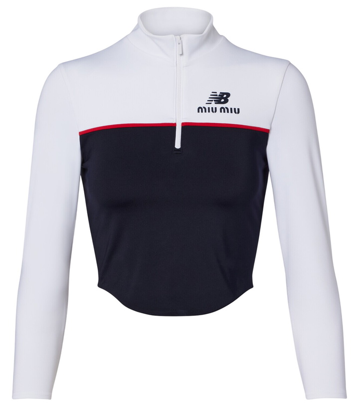 Photo: Miu Miu x New Balance jersey crop top