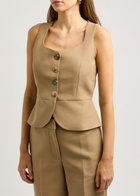 Rejina Pyo Eunice Cotton-blend Vest Beige