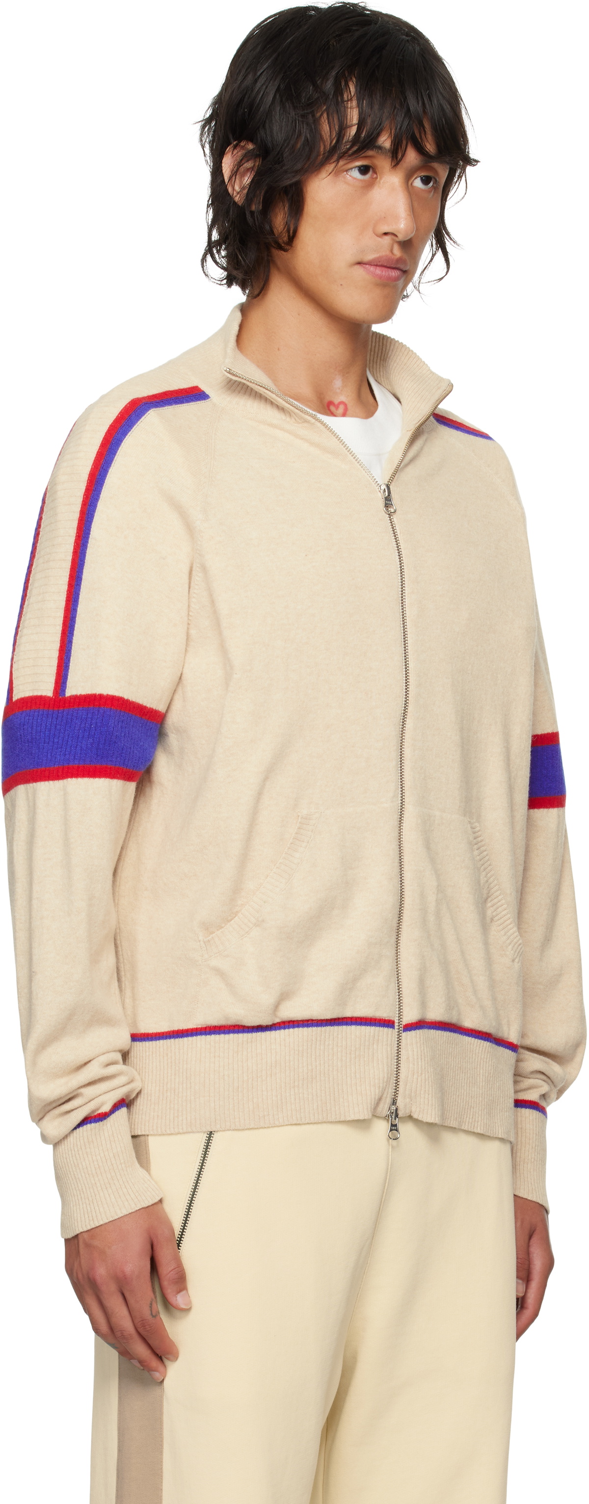 Gimaguas Beige Pedro Zip Up Sweater