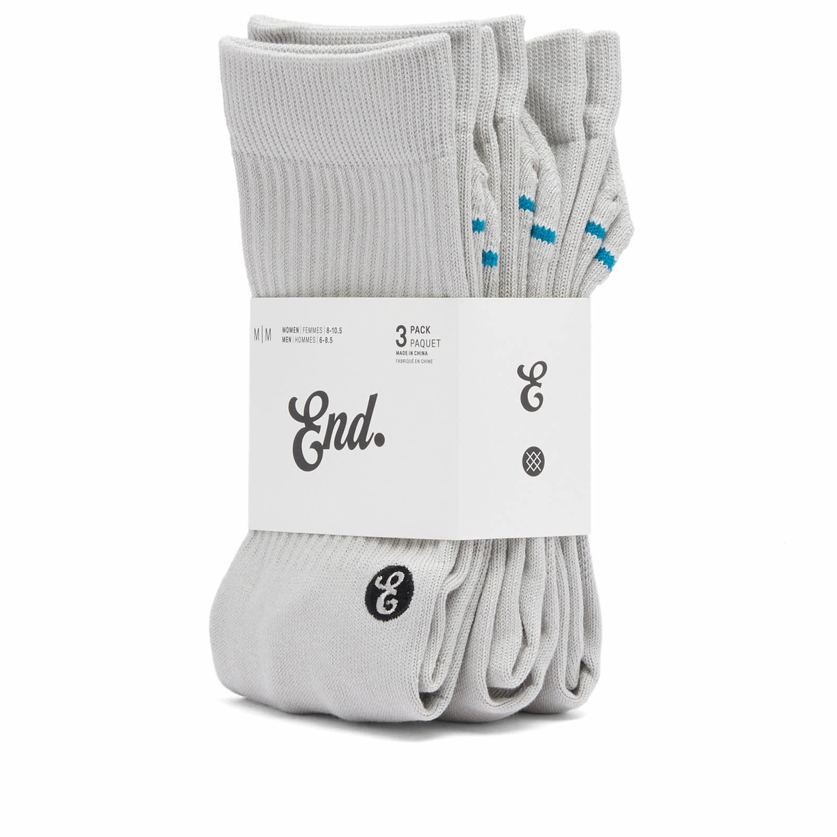 Stance for E by END. Basic Crew 3-Pack in Grey