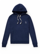 Oliver Spencer - House Logo-Embroidered Cotton-Blend Terry Hoodie - Blue