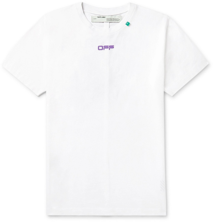 Photo: Off-White - Printed Cotton-Jersey T-Shirt - White