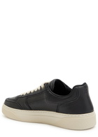 Represent Initial Leather Sneakers Black