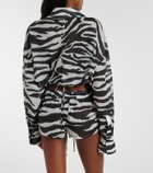 The Attico Zebra-print cotton muslin wrap top