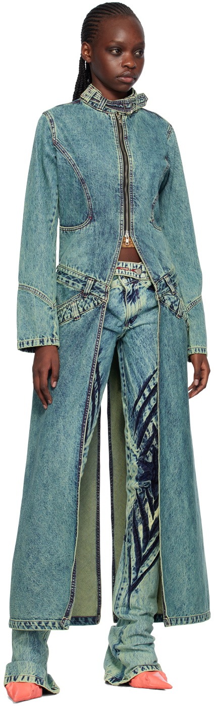 Masha Popova SSENSE Exclusive Blue Denim Coat