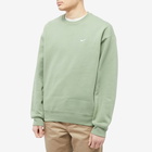 Nike Men's Solo Swoosh Fleece Crew Sweat in Oil Green/White