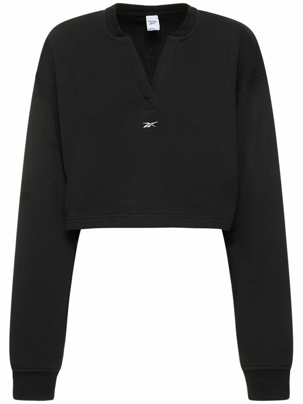 Photo: REEBOK CLASSICS - Classic Cotton V-neck Crop Sweatshirt