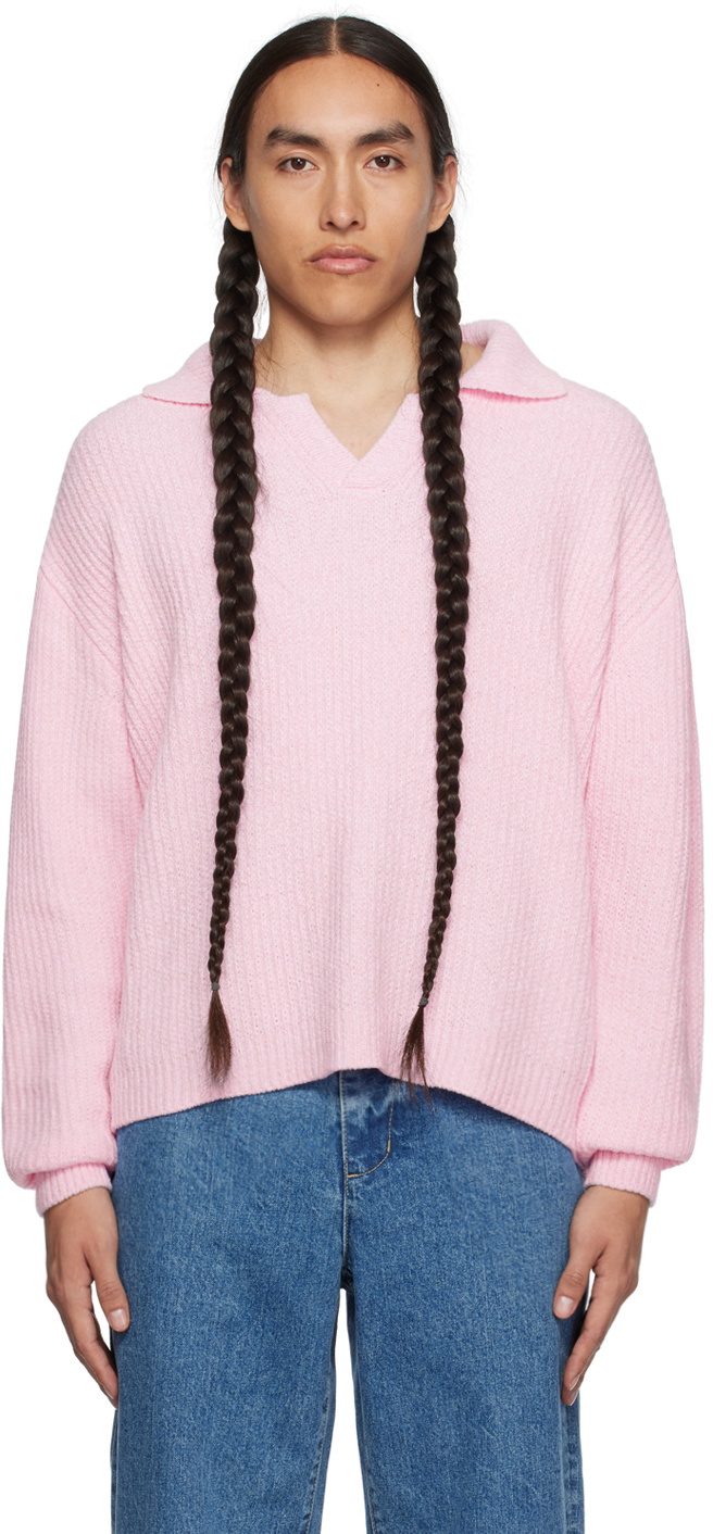 LE17SEPTEMBRE Pink Open Collar Polo