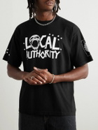 Local Authority LA - Stud Skull O Logo-Print Cotton-Jersey T-Shirt - Black