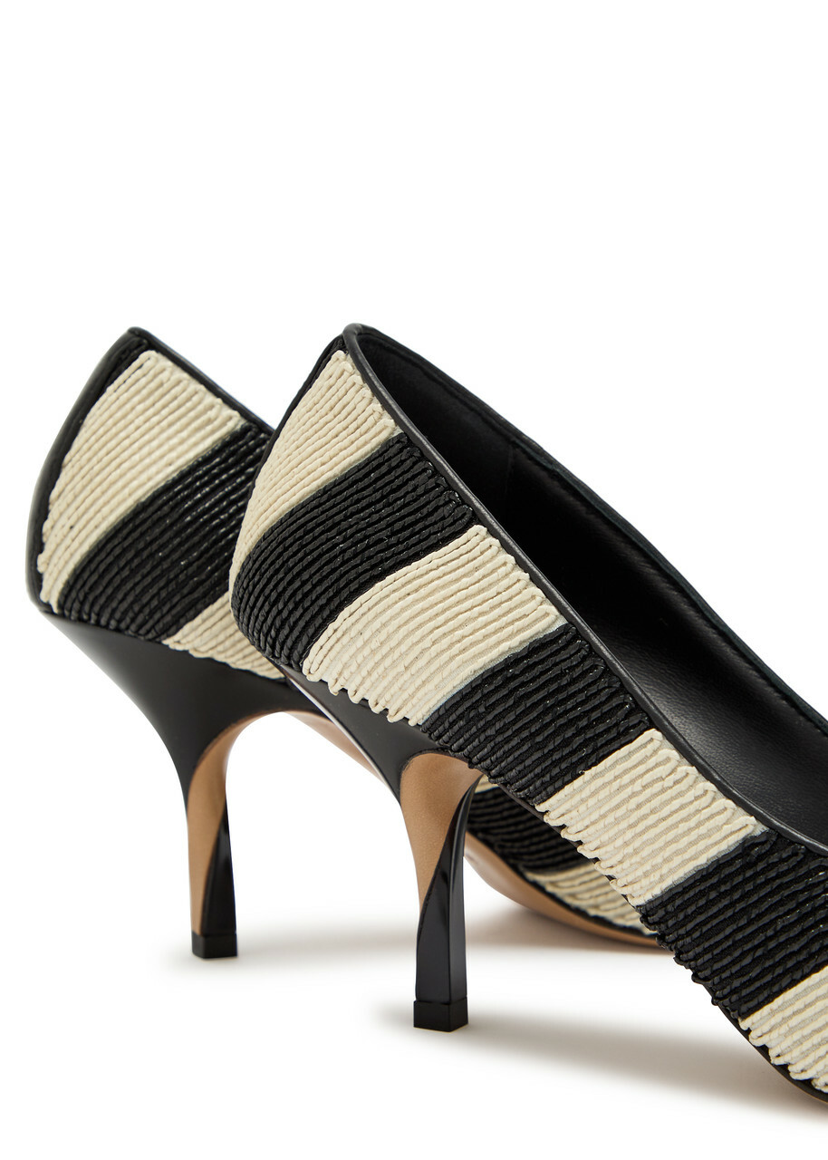 Jacquemus Les Escarpins Tourni 80 Striped Faux Raffia Pumps