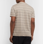 Club Monaco - Striped Linen T-Shirt - Mushroom