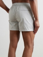 Paul Smith - Straight-Leg Mid-Length Pinstriped Swim Shorts - Gray