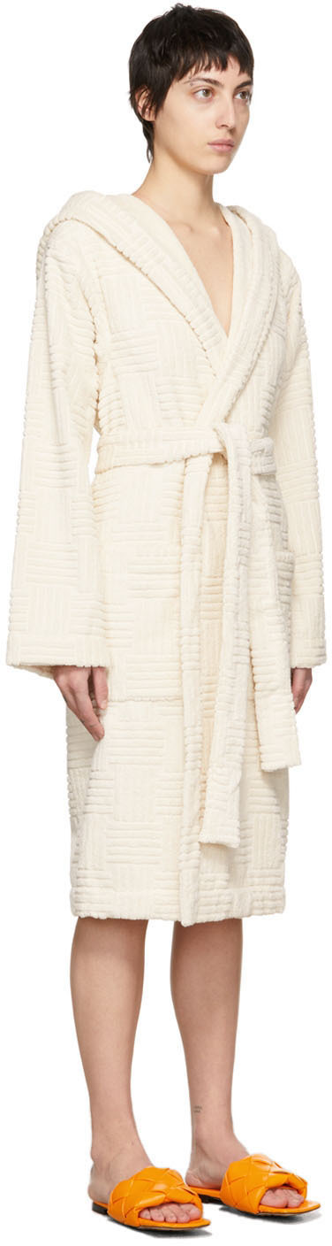 Bottega Veneta Off-White Intreccio Bath Robe Bottega Veneta