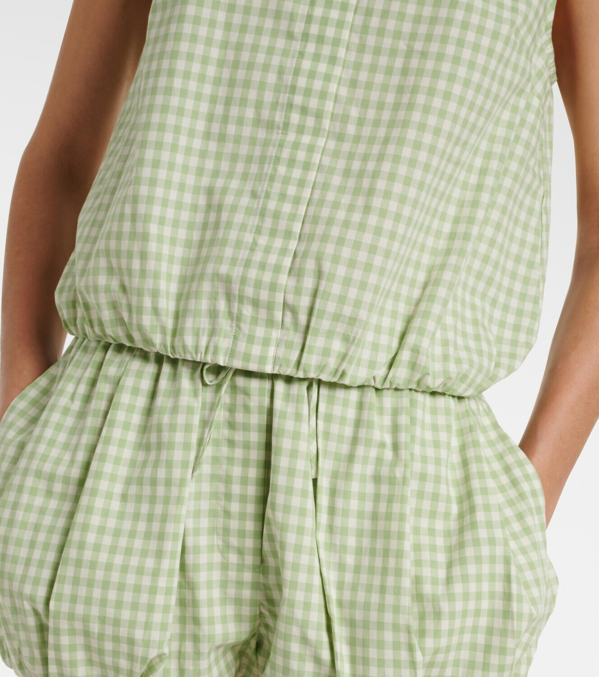 Simkhai Gingham cotton-blend top