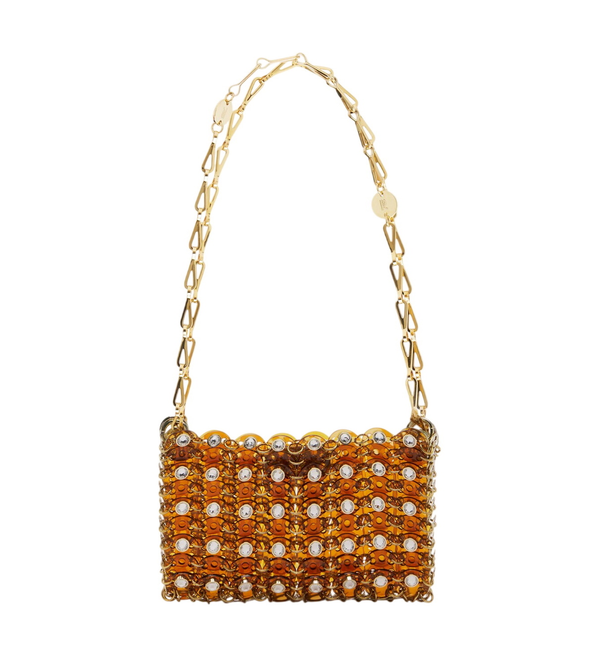 Rabanne Floral-appliqué Disc Shoulder bag - Light Gold - One Size