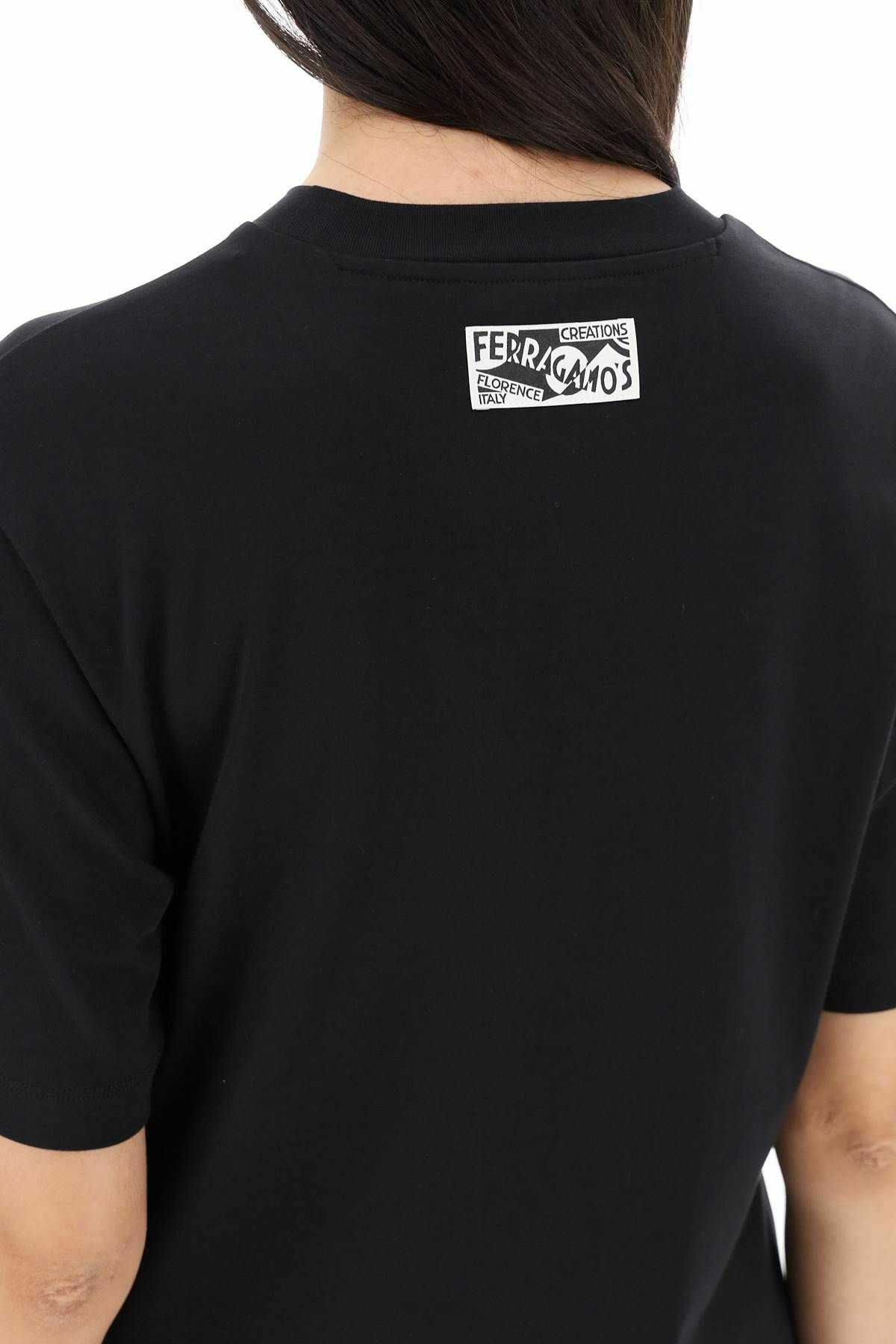 FERRAGAMO cotton and silk blend t-shirt Black Salvatore