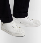 Christian Louboutin - Louis Junior Spikes Cap-Toe Leather Sneakers - White